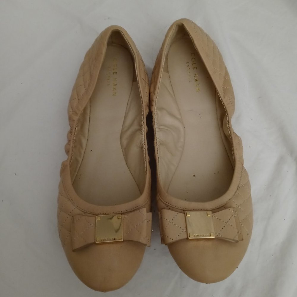 Cole Haan Beige Quilted Ballet Flats 10.5